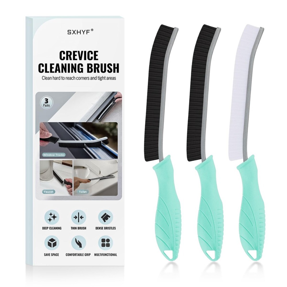 SXhyf Crevice Cleaning Brush - Grout Scrub Brush, House Cleaning Supplies, Gap Cleaning Tools, Home Essentials, Gifts for Women Men, Hard Bristle Crevice Cleaner Brush for Household Use, Bathroom