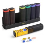 KOVIUU Weekly Pill Organizer 3X a Day, Detachable Pill Box 7 Day, Large 3 Times Daily Pill Case, Travel Pill Container Holder, Week Medication Dispenser Pillbox for Vitamin Supplement Medicine, Black