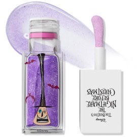 wet n wild Nightmare Before Christmas Color Changing Lip Oil, Nourishing High-Shine Formula with pH-Activated Tint, Chocolate & Vanilla Scent - Two Faced