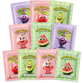 Kaely 10 Pack Fruit Face Masks for Kids, Kids Face Mask Spa Day Kit Supplies, Spa Party Favors for Teens Girls Women, Sheet Facial Mask Skincare Gifts Set, Moisturize Soothe for All Skin Types, 04