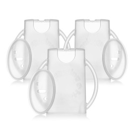 Flipping Holder Squeeze Proof Food Pouch Holder for Toddlers, Babies, Kids, Mess Free No Squeeze Juice Box Drink Holder with Easy Grip Handles and Lid - Made in USA (White 3 Pack)