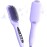 LANDOT Hair Straightener Brush for Damaged Hair - Keratin & Argan Oil Coated Bristles, Ionic Ceramic Straightening Brush to Reduce Frizz & Nourish Hair, Dual Voltage, 12 Temp 250-450F, Purple