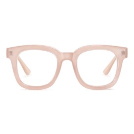 Madison Avenue Blue Light Blocking Glasses Oversized Fashion Blue Light Glasses for Women Anti Eyestrain & UV Protection Computer Eyeglasses (Nude Pink)