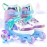 NEMONE Mermaid 4 Size Adjustable Light up Roller Skates for Girls, Blue Purple Skates for Toddlers, Beginner Kids Roller Skates Indoor Outdoor (Toddler Blue S)