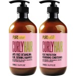 Curly Hair Shampoo and Conditioner Set - Sulfate Free and Color Safe - For Wavy, Frizzy, Fine, Black and Permed Styles - Moisturizing for Men and Women - Deep Curl Hydrating Products with Argan Oil