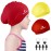 2 Pack Kids Swim Caps for Long/Short Hair, Unisex Silicone Swimming Cap for Age 3-15 Children Toddler Youth Teen, Waterproof Shower Cap Bathing Hats for Girls Boys with Ear Plugs & Nose Clip-12