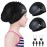 2 Pack Kids Swim Caps for Long/Short Hair, Unisex Silicone Swimming Cap for Age 3-15 Children Toddler Youth Teen, Waterproof Shower Cap Bathing Hats for Girls Boys with Ear Plugs & Nose Clip-9