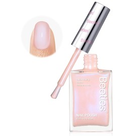 Beetles Nail Polish - Nude Nail Polish Glossy Nail Lacquer Nail Concealer Fast Dry Quick Shimmer Blue Nail Strengthener and Growth Treatment for Thin and Damaged Nails,0.51 FL OZ