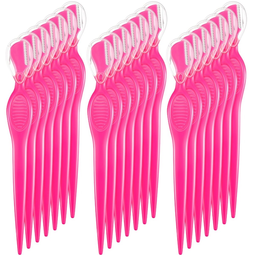 Mudder 21 Pcs Eyebrow Razor Eyebrow Shaver Facial Razor Multipurpose Face Trimmers with Precision Cover for Women Makeup Care Tools(Rose Red)