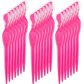 Mudder 21 Pcs Eyebrow Razor Eyebrow Shaver Facial Razor Multipurpose Face Trimmers with Precision Cover for Women Makeup Care Tools(Rose Red)