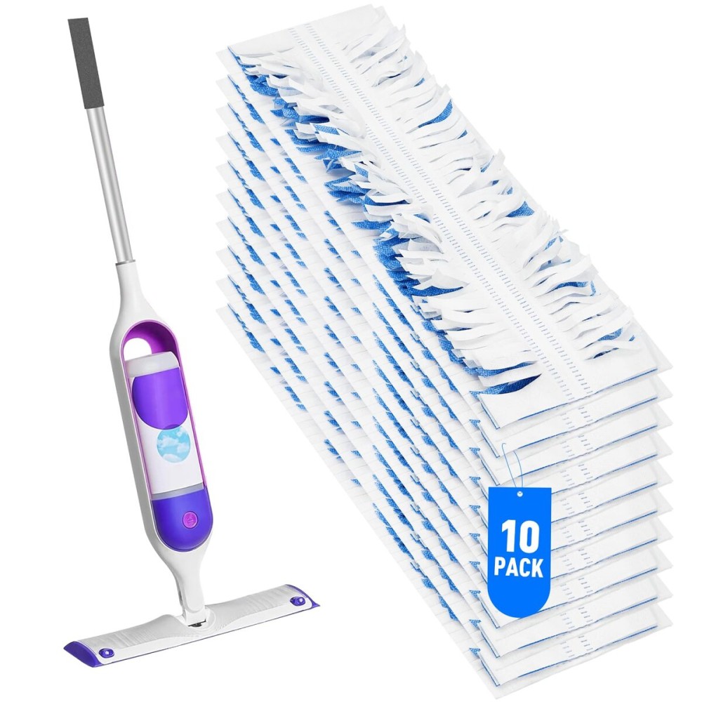 10 Count Swiffer Wet Pad Refills for Swiffer Power Mop Multi-Surface Cleaning, Made from Eco-Friendly Plant Fiber for Effective Cleaning