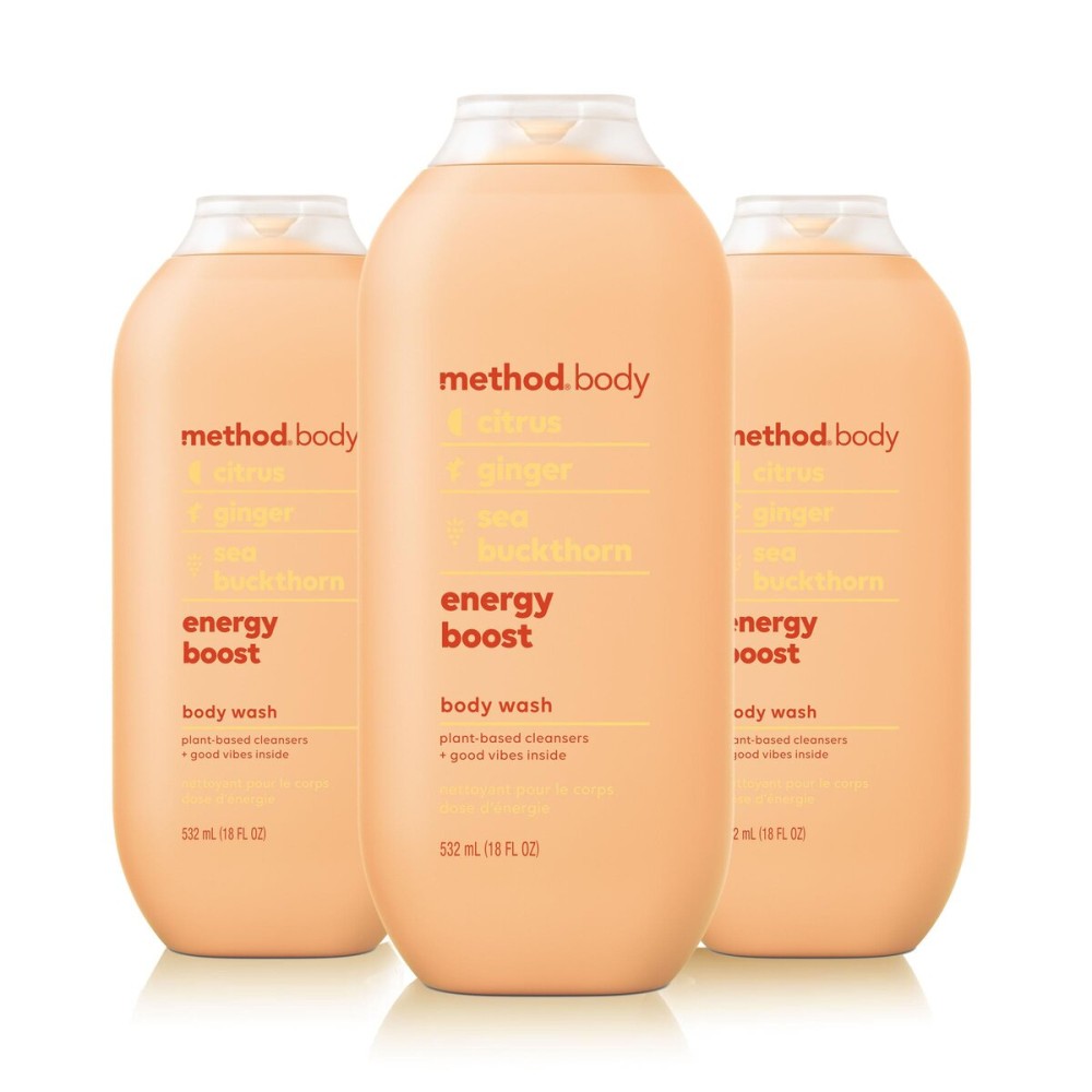 Method Body Wash, Energy Boost, 18oz (Pack of 3)