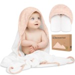 KeaBabies Hooded Baby Towel for Newborn - Viscose Derived from Bamboo Large Baby Bath Towels with Hood for Boys, Girls, Toddler, Extra Absorbent & Soft Newborn Bath Essentials (Crystal, Regular)