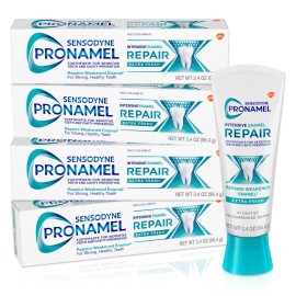 Sensodyne Pronamel Intensive Enamel Repair Toothpaste for Sensitive Teeth, to Reharden and Strengthen Enamel, Extra Fresh - 3.4 Ounces (Pack of 4)