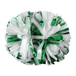 Hooshing 2PCS Green and White Pom Poms Cheerleading with Baton Handle for Team Spirit Sports Festival Dance Cheering Gift