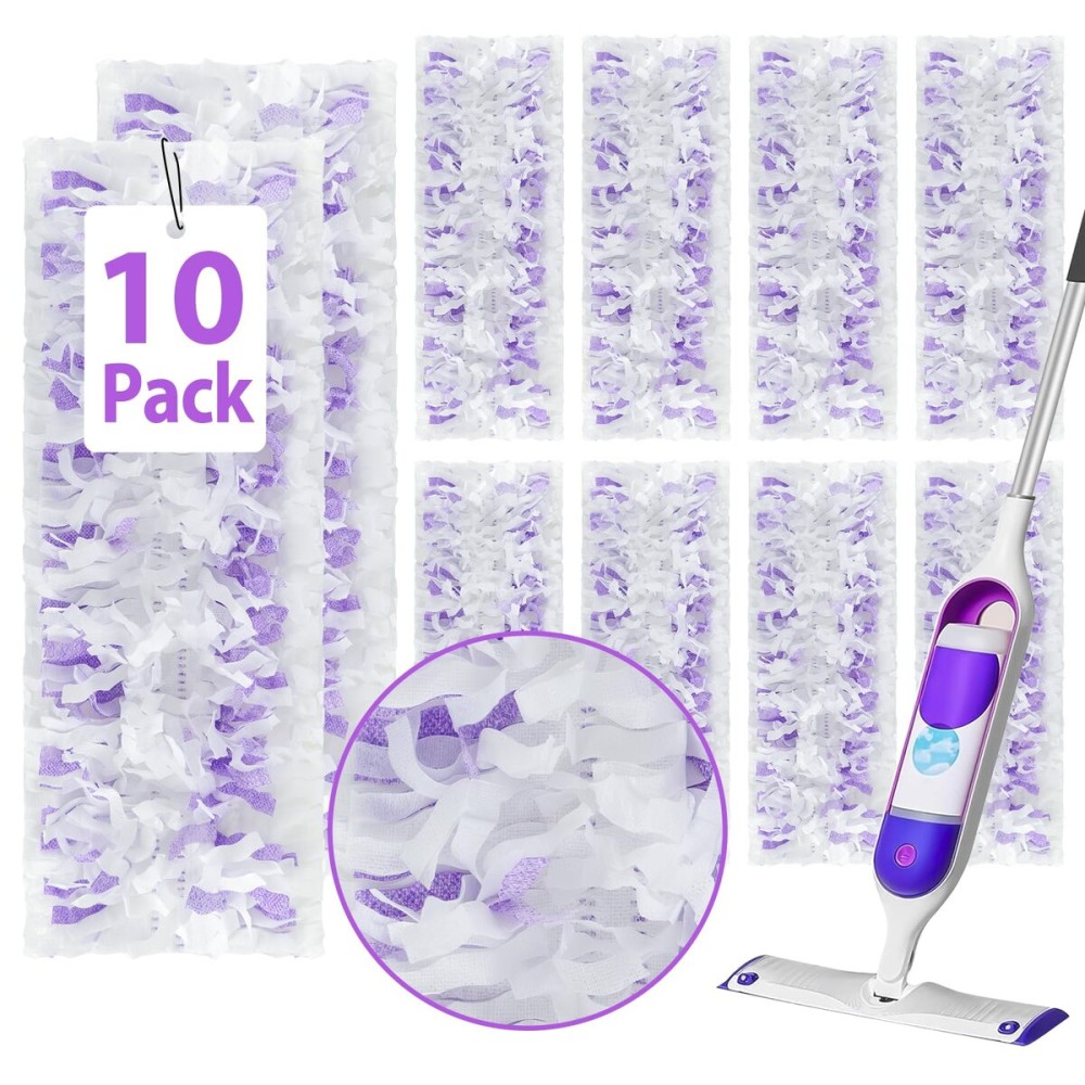 10 Count Disposable Heavy-Duty Power Mop Pads Refills for Swiffer Power Mop,Replacement Floor Cleaning Refills, Non-Washable & Unscented, Compatible with Swiffer PowerMop (Quick-Absorb, No Residue)