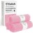 Yiclick Exfoliating Washcloth Towel, Japanese Exfoliating Bath Wash Cloth for Body Exfoliation, Korean Back Scrubber Washer for Shower, African Net Sponge Brush Loofah Exfoliator (Pink)
