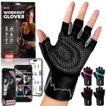 MhIL Workout Gloves for Women - Breathable Gym Gloves for Women with Palm Protection and Enhanced Grip - Padded Weight Lifting Glove for Womens with Wrist Wraps Support Weightlifting Exercise Cycling