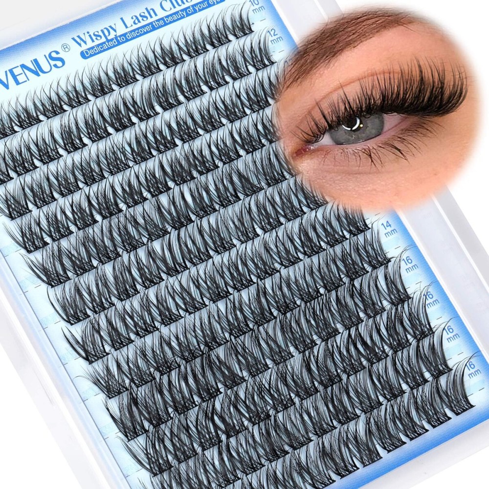 Goddvenus Wispy Lash Clusters Natural Lashes Clusters Wispy Eyelash Clusters CD Curl Cluster Eyelash Extensions DIY Individual Lashes Invisible Band Lash Extension Fluffy Eyelashes Clusters