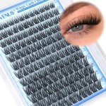 Goddvenus Wispy Lash Clusters Natural Lashes Clusters Wispy Eyelash Clusters CD Curl Cluster Eyelash Extensions DIY Individual Lashes Invisible Band Lash Extension Fluffy Eyelashes Clusters