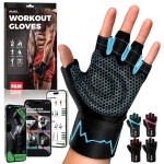 MhIL Workout Gloves for Men - Comfortable Gym Gloves for Men with Enhanced Grip for Safety and Hand Protection - Weight Lifting Protection with Wrist Wraps Support for Performance Boost and Style