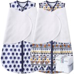 BSTOPPT Newborn Sleep Sack Baby Swaddle,3-Way Adjustable Wearable Blanket,100% Rayon Cotton Swaddling Sleeping BagTOG 0.5 (Soccer & Triangles, 0-3 Months)