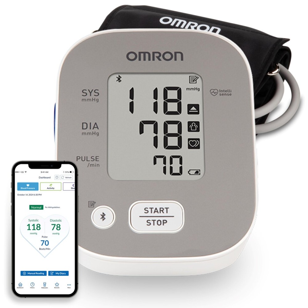 OMRON Bronze Blood Pressure Monitor for Home Use & Upper Arm Blood Pressure Cuff - 1 Doctor & Pharmacist Recommended Brand - Clinically Validated - Connect App