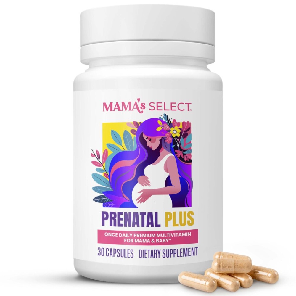 Mama\'s Select Prenatal Vitamins for Women - Allergen-Free, MTHFR Friendly, Methylated Folate & B Vitamins, Easy-to-Digest, Supports Fetal Development, Once Daily, Vegan, No Biotin