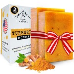 iHeart Nature Turmeric Bar Soap (2-Pack) - Face & Body Cleanser for Dark Spots - Clove Essential Oil, Creamy Aromatic Lather