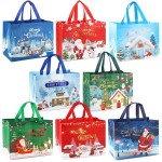 PARSUP 24PCS Christmas Gift Bags with Handles, Assorted Sizes, Non-Woven Gift Wrapping Tote Bags for Xmas Party Supplies
