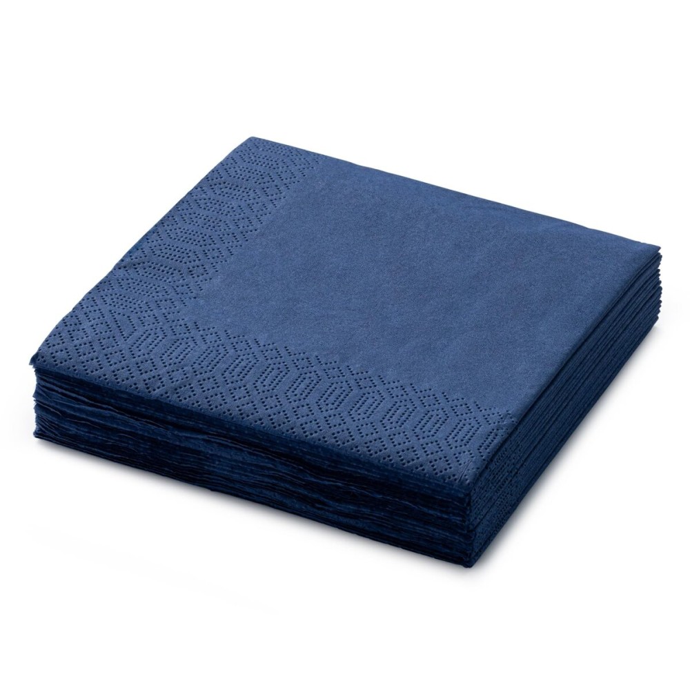 Dark Blue Beverage Napkins, 3-Ply Disposable Paper Napkins-Bar, Cocktail, Weddings, Birthday, EU Made, (20 Count)