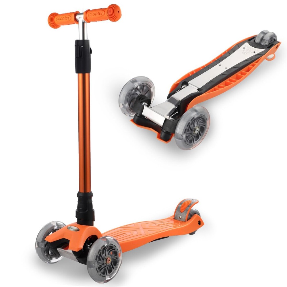 3 Wheel Scooter for Kids Ages 6-12,Kids Scooter with Light Up Wheels, Sturdy Deck Design, and 4 Height Adjustable Suitable for Kid Ages 3-12