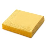 Yellow Beverage Napkins, 3-Ply Disposable Paper Napkins-Bar, Cocktail, Weddings, Birthday, EU Made, (20 Count)