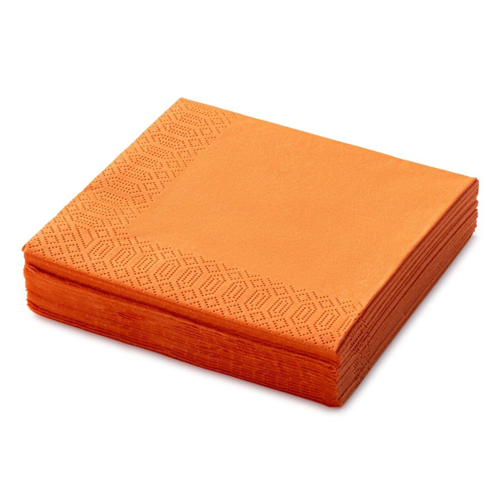 Sun Orange Beverage Napkins, 3-Ply Disposable Paper Napkins-Bar, Cocktail, Weddings, Birthday, EU Made, (20 Count)