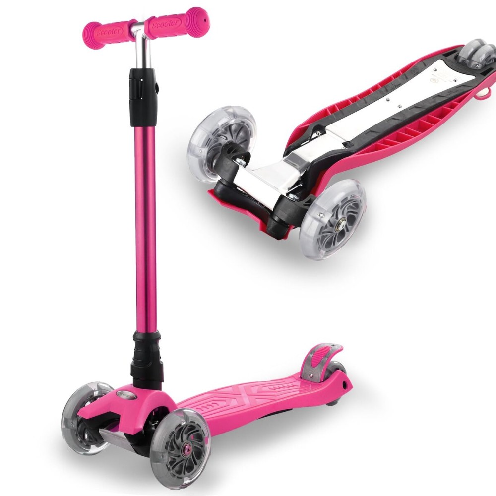 3 Wheel Scooter for Kids Ages 6-12,Kids Scooter with Light Up Wheels, Sturdy Deck Design, and 4 Height Adjustable Suitable for Kid Ages 3-12