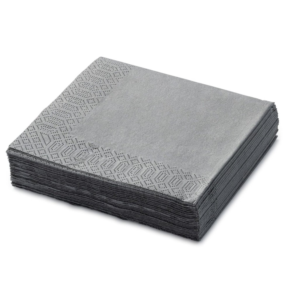 Grey Beverage Napkins, 3-Ply Disposable Paper Napkins-Bar, Cocktail, Weddings, Birthday, EU Made, (20 Count)