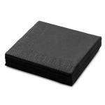 Black Beverage Napkins, 3-Ply Disposable Paper Napkins-Bar, Cocktail, Weddings, Birthday, EU Made, (20 Count)