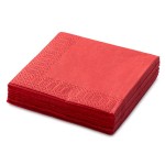 Red Beverage Napkins, 3-Ply Disposable Paper Napkins-Bar, Cocktail, Weddings, Birthday, EU Made, (20 Count)