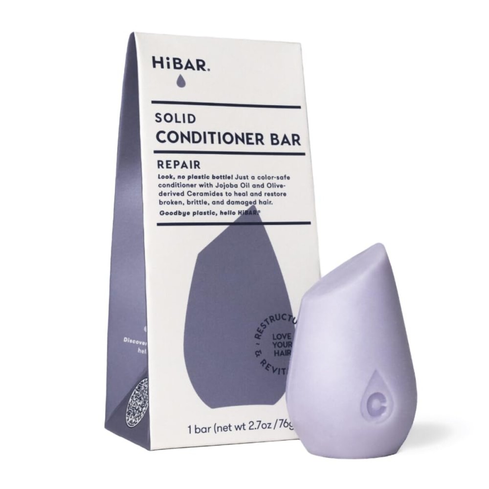 HiBAR - Repair Conditioner Bar - For Damaged, Broken, Brittle Hair - Restore & Nourish - With Quinoa Protein & Jojoba Oil - Plastic-Free - Soap, Paraben & Sulfate-Free -Color Safe & Vegan -1 Solid Bar
