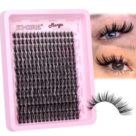 JIMIRE Wispy Lash Clusters Natural Look 192Pcs Wispy Manga Eyelash Clusters CC Curl Cluster Eyelash Extensions Natural Cluster Individual Lashes 10-18mm Mix Lash Extensions for Beginners