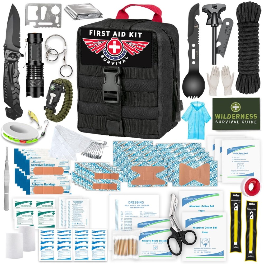 Survival Kits 221 in 1, Gifts for Men Dad Him Christmas, Cool Fishing Camping Anniversary Birthday Gift for Husband Teen Boy Boyfriend Women, Survival Gear and Equipment, Cool Gadgets