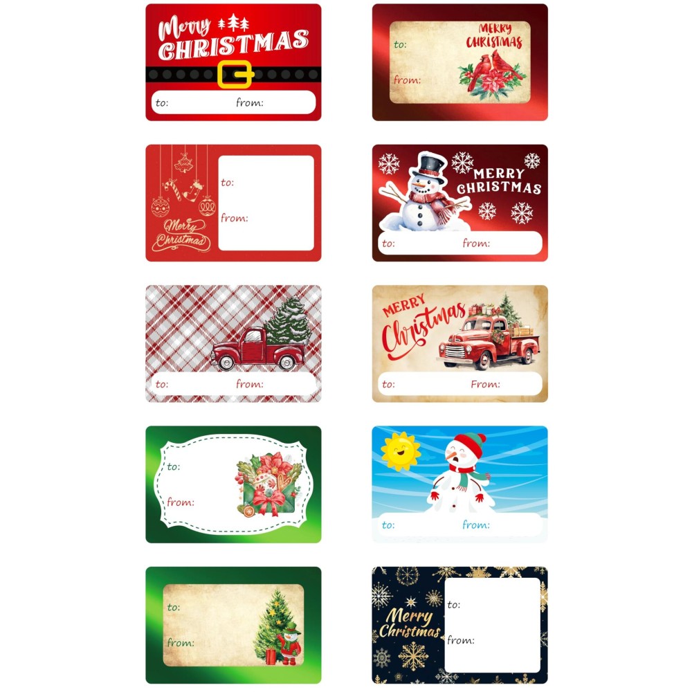 Large Foil Christmas Sticker Labels,Self Adhesive Gift Stickers Holiday Gift Name Decals for Present/Wrapping Paper Decorations(100 Count)