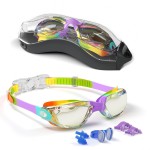 Hurdilen Kids Swim Goggles, Swimming Goggles for Kids with Nose Clip, Earplugs, Nose Bridge for Age 3-15