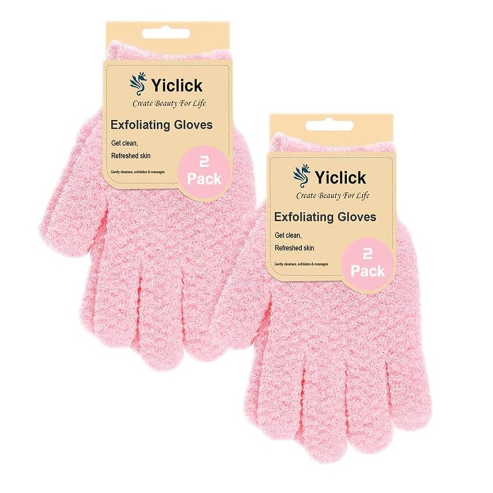 Yiclick Heavy Exfoliating Gloves, Exfoliating Body Scrubber for Bath Shower Exfoliation, Body Scrub Exfoliator for Dead Skin Remover, Exfoliate Sponge Loofah Washcloth Mitt Men Women