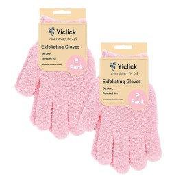 Yiclick Heavy Exfoliating Gloves, Exfoliating Body Scrubber for Bath Shower Exfoliation, Body Scrub Exfoliator for Dead Skin Remover, Exfoliate Sponge Loofah Washcloth Mitt Men Women