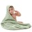 Comfy Cubs Hooded Baby Towel 1-Pack, Large 32 x 32 Inch - 6 Layer 100% Muslin Cotton for Babies, Toddlers and Kids - Soft & Absorbent Baby Bath Towels - Unisex Design for Bath Time - Sage