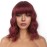 LANCAINI Short Bob Wigs with Bangs for Women Loose Wavy Wig Curly Wavy Shoulder Length Bob Synthetic Cosplay Wig for Girl Colorful Costume Wigs (Auburn)