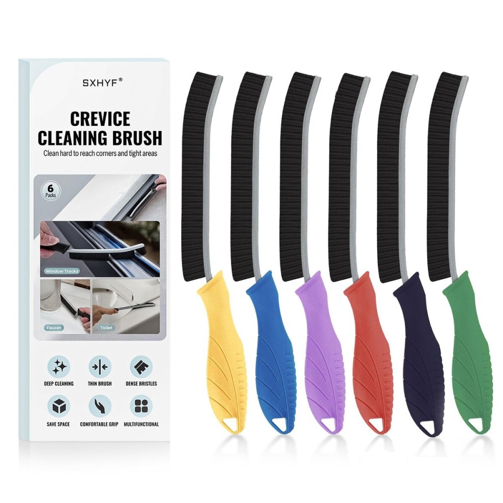 SXhyf Crevice Cleaning Brush - Grout Scrub Brush, House Cleaning Supplies, Gap Cleaning Tools, Home Essentials, Gifts for Women Men, Hard Bristle Crevice Cleaner Brush for Household Use, Bathroom