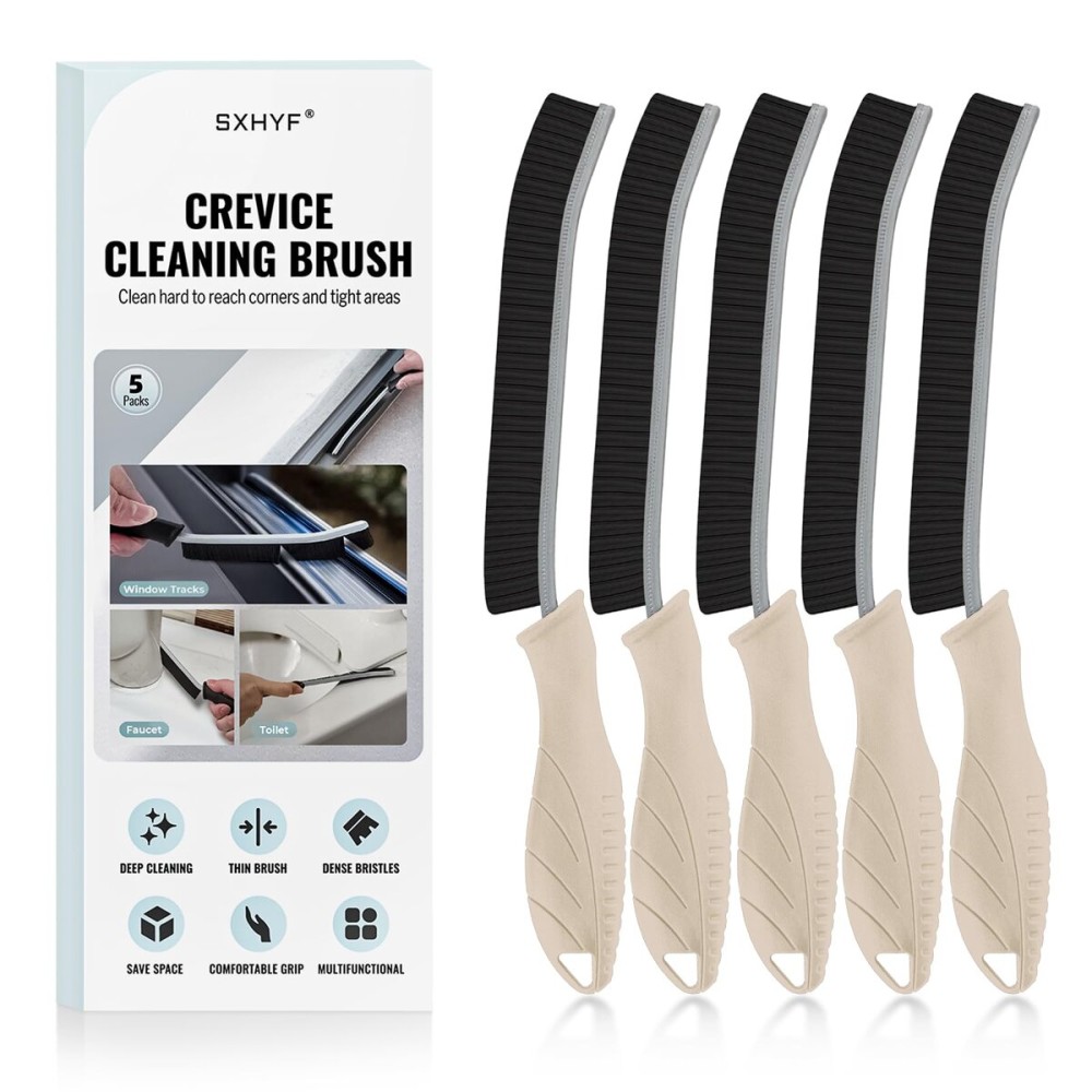 SXhyf Crevice Cleaning Brush - Grout Scrub Brush, House Cleaning Supplies, Gap Cleaning Tools, Home Essentials, Gifts for Women Men, Hard Bristle Crevice Cleaner Brush for Household Use, Bathroom