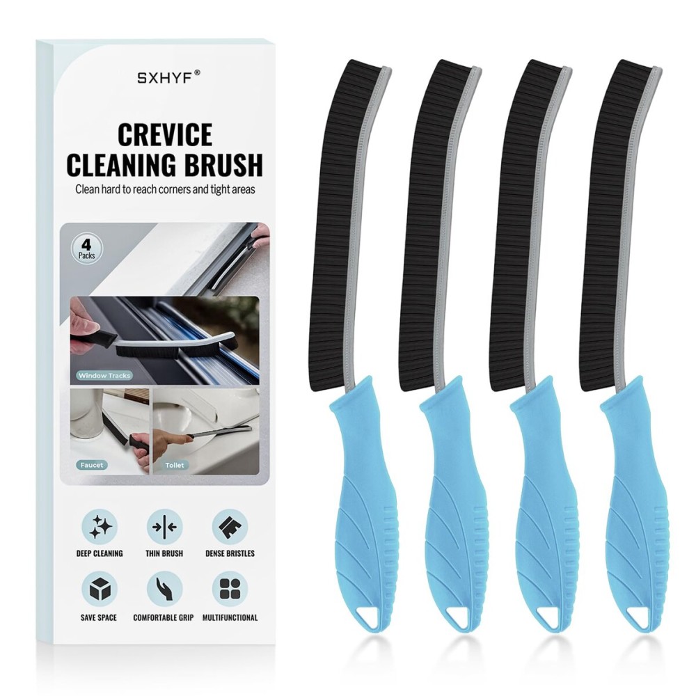 SXhyf Crevice Cleaning Brush - Grout Scrub Brush, House Cleaning Supplies, Gap Cleaning Tools, Home Essentials, Gifts for Women Men, Hard Bristle Crevice Cleaner Brush for Household Use, Bathroom